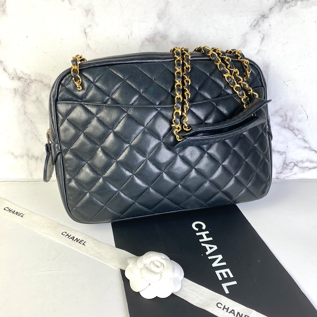 【最終処分SALE】CHANEL シャネル マトラッセ ラムスキン ショルダーバッグ ブラック A-7186