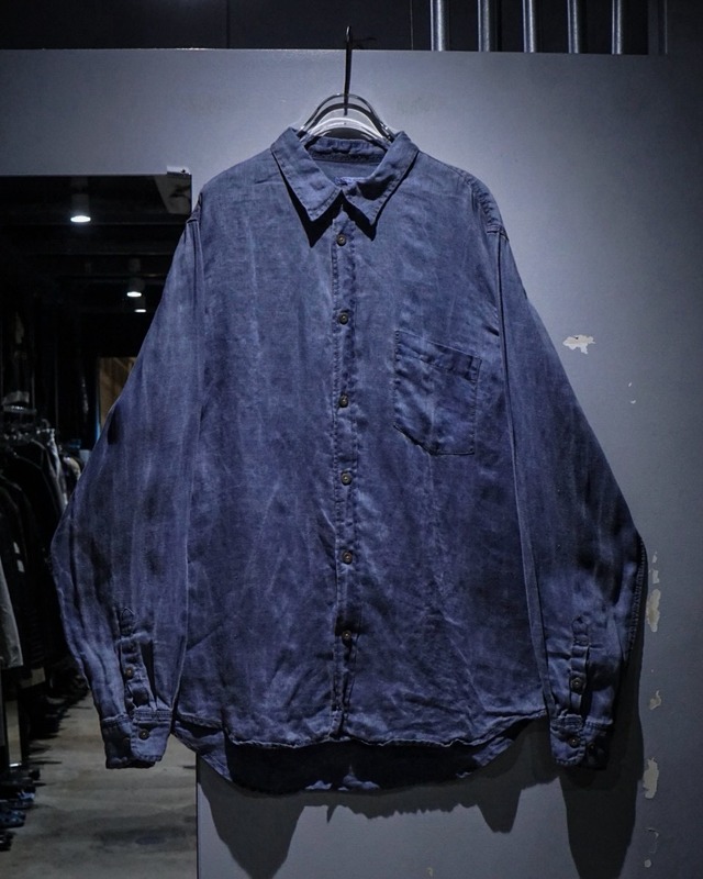 【add (C) vintage】Dyed Vintage Loose L/S Linen Shirt
