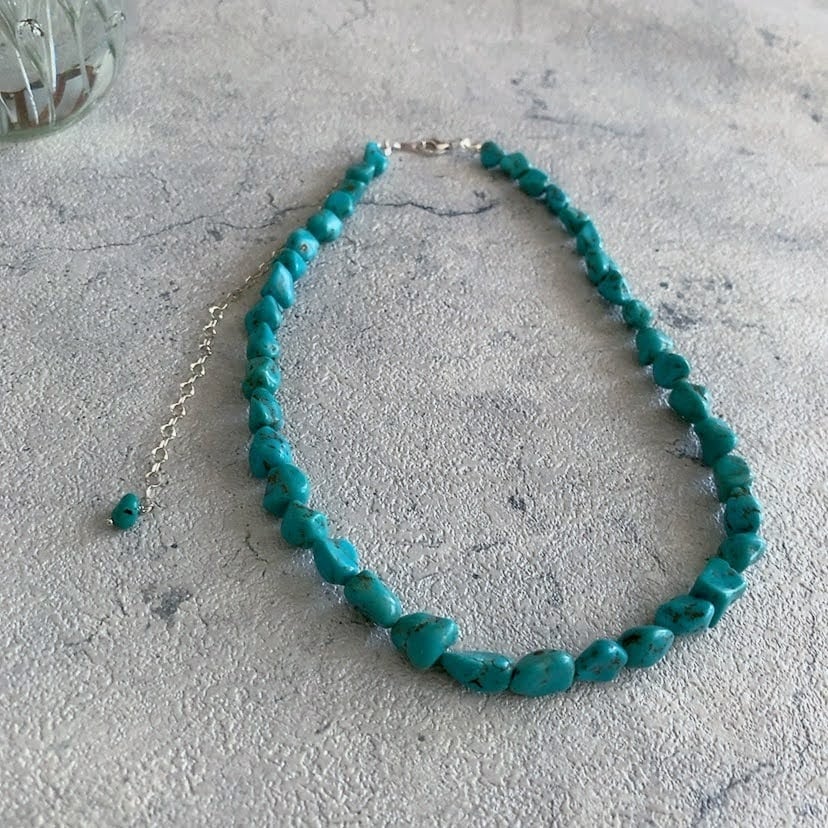 ターコイズ大粒ネックレス | 上品なアクセサリー | こだわり素材・重ね