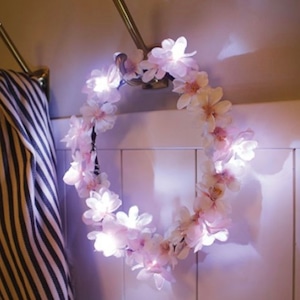 cherry blossom wreath LED mood light / チェリーブロッサム フラワー ルームライト 壁掛け 桜 照明 韓国 雑貨