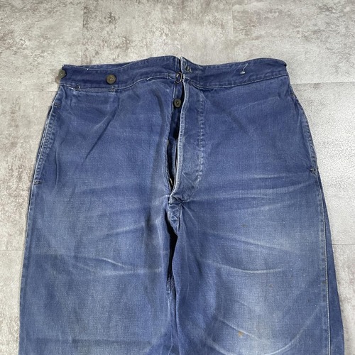 30-40s フレンチワーク Metis リネンパンツ 針式シンチ W34 詳細写真4