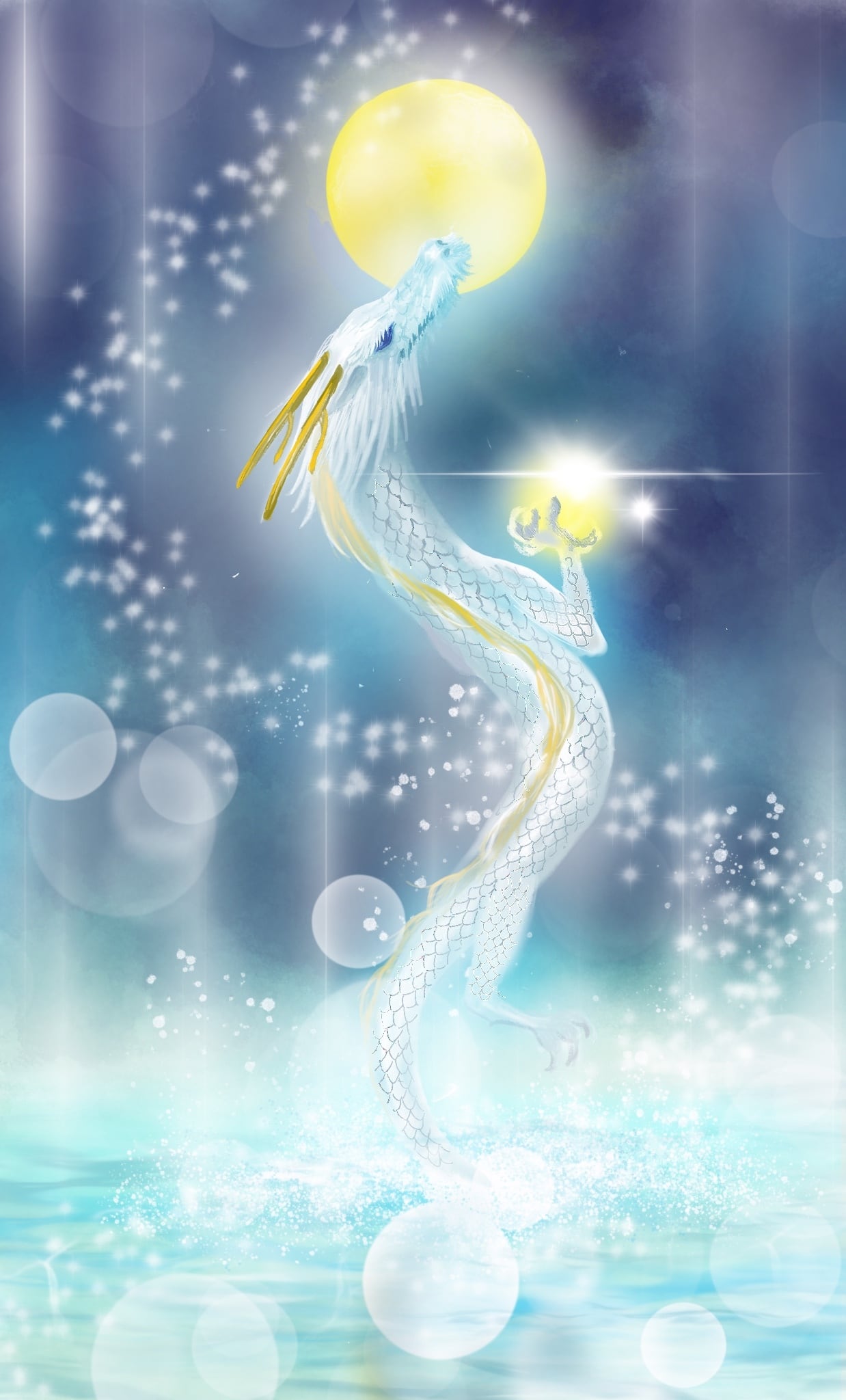 龍神画家 弥生 白龍昇龍図 龍神画家 弥生公式ショップ