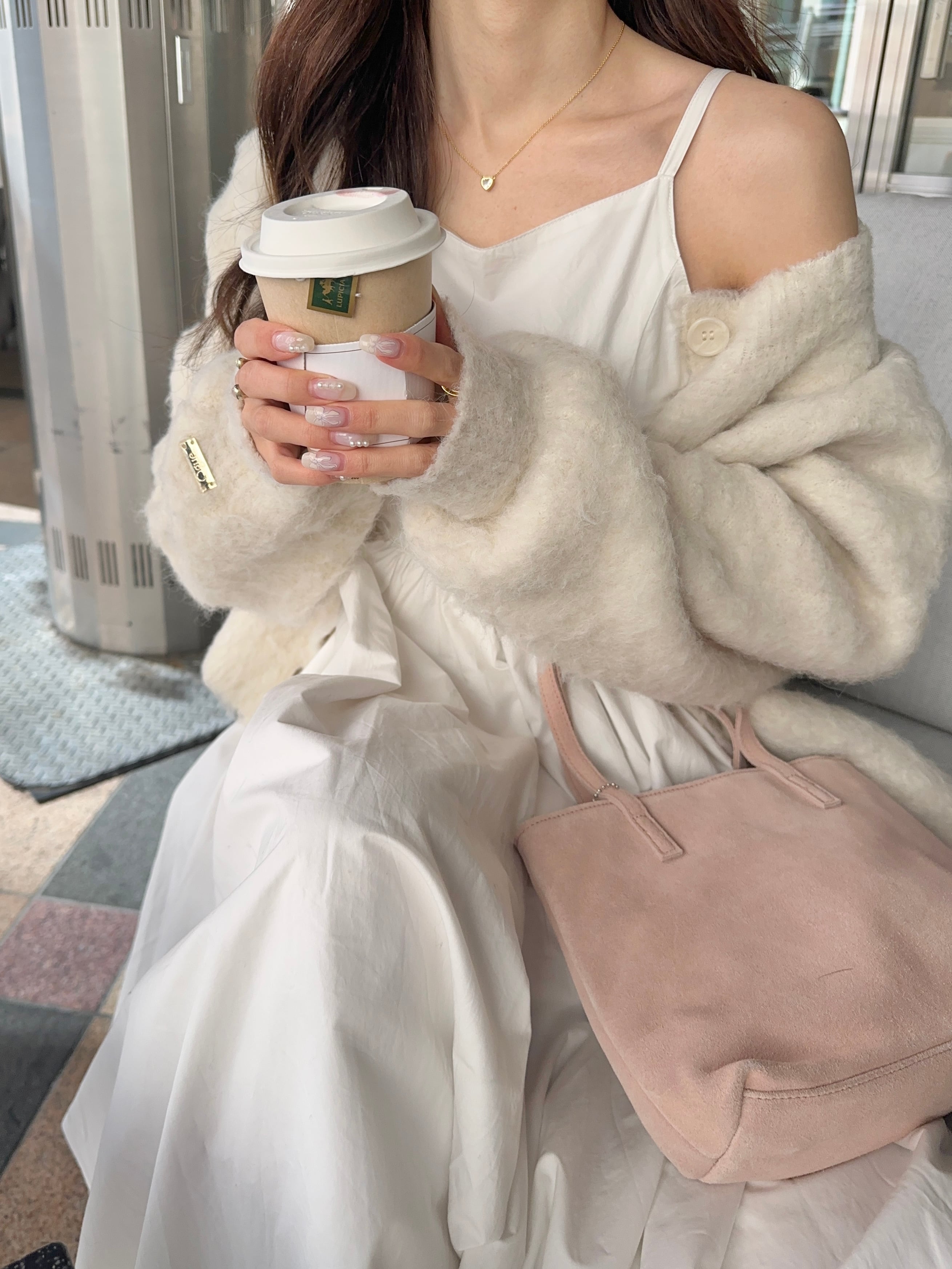 mote funwari cardigan( milk )