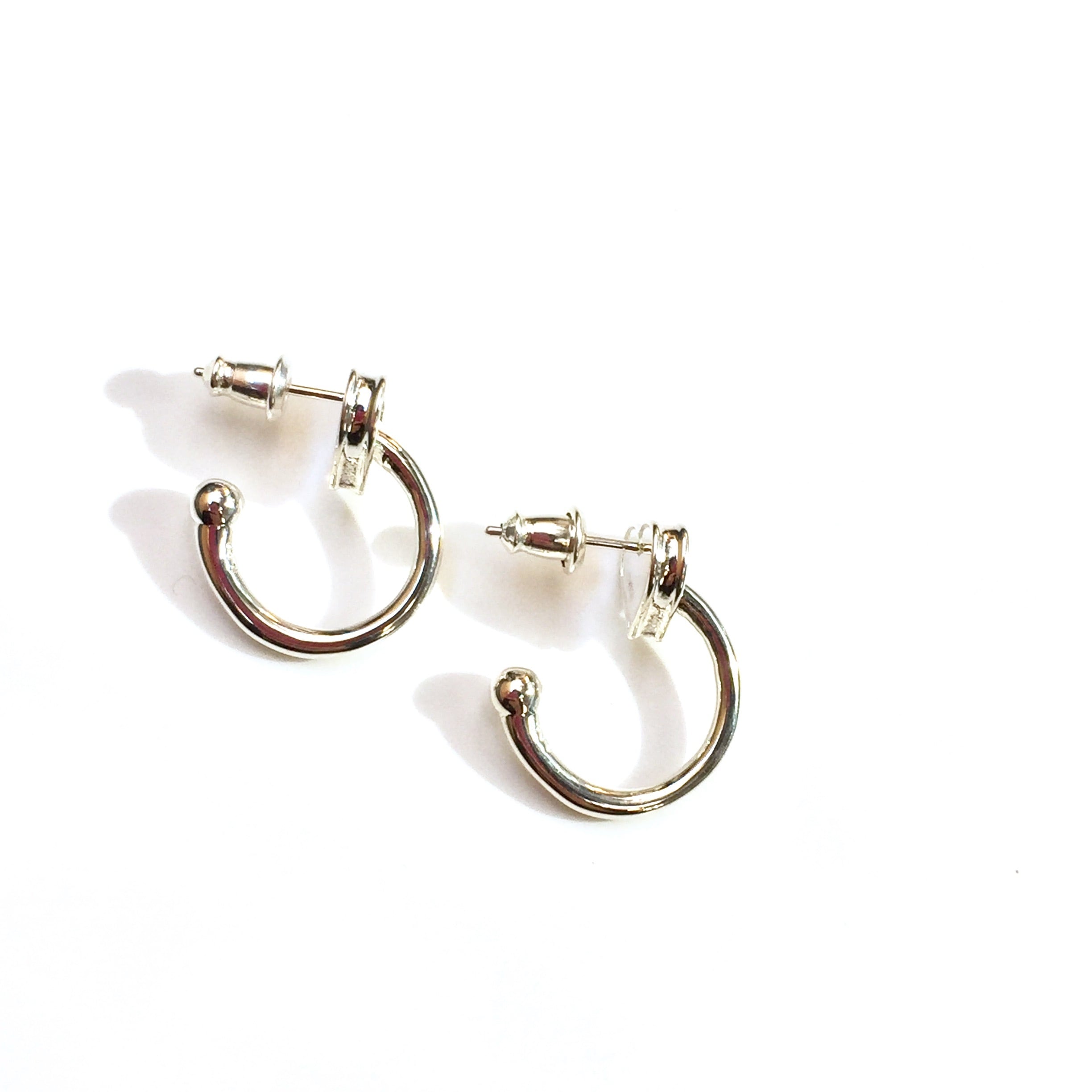 三日月フープEarring SILVER925＃0127-sv片耳 三日月フープピアス