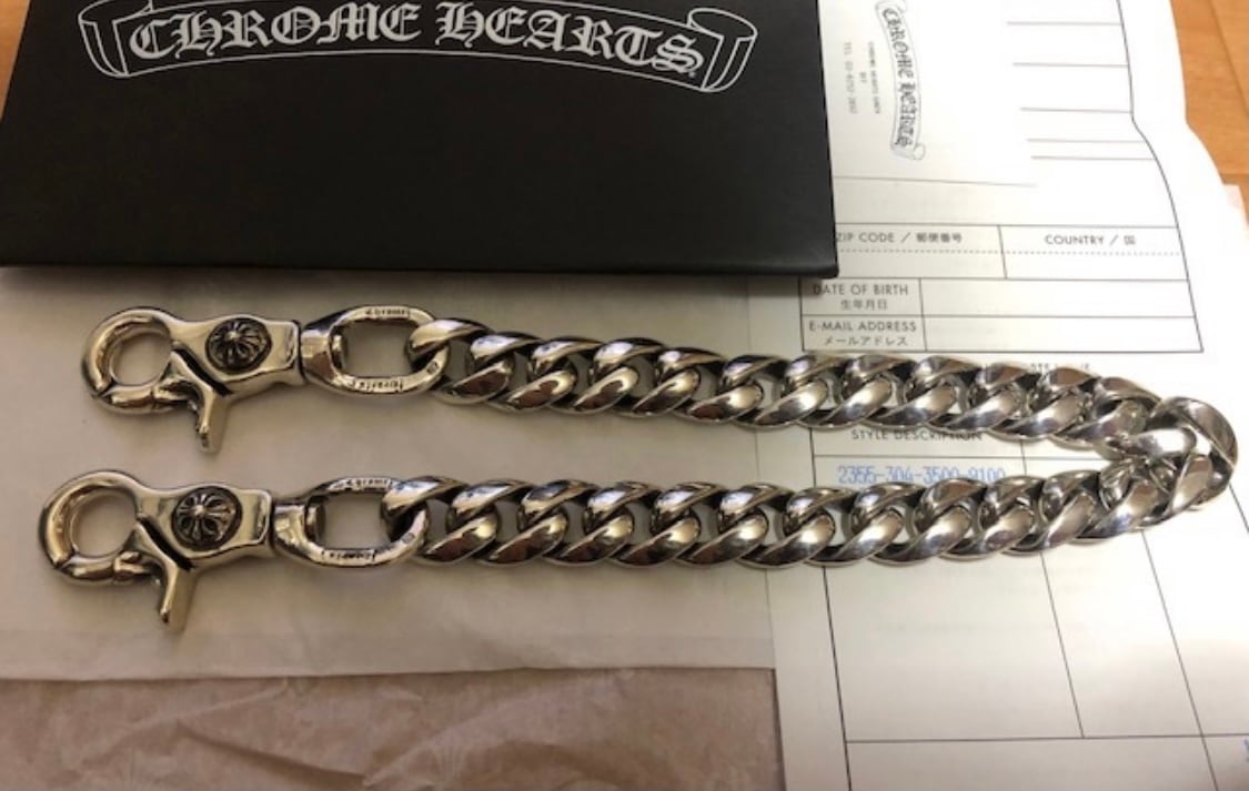 クロムハーツ ウォレットチェーン ショート 2クリップ CHROME HEARTS ダブルクリップ