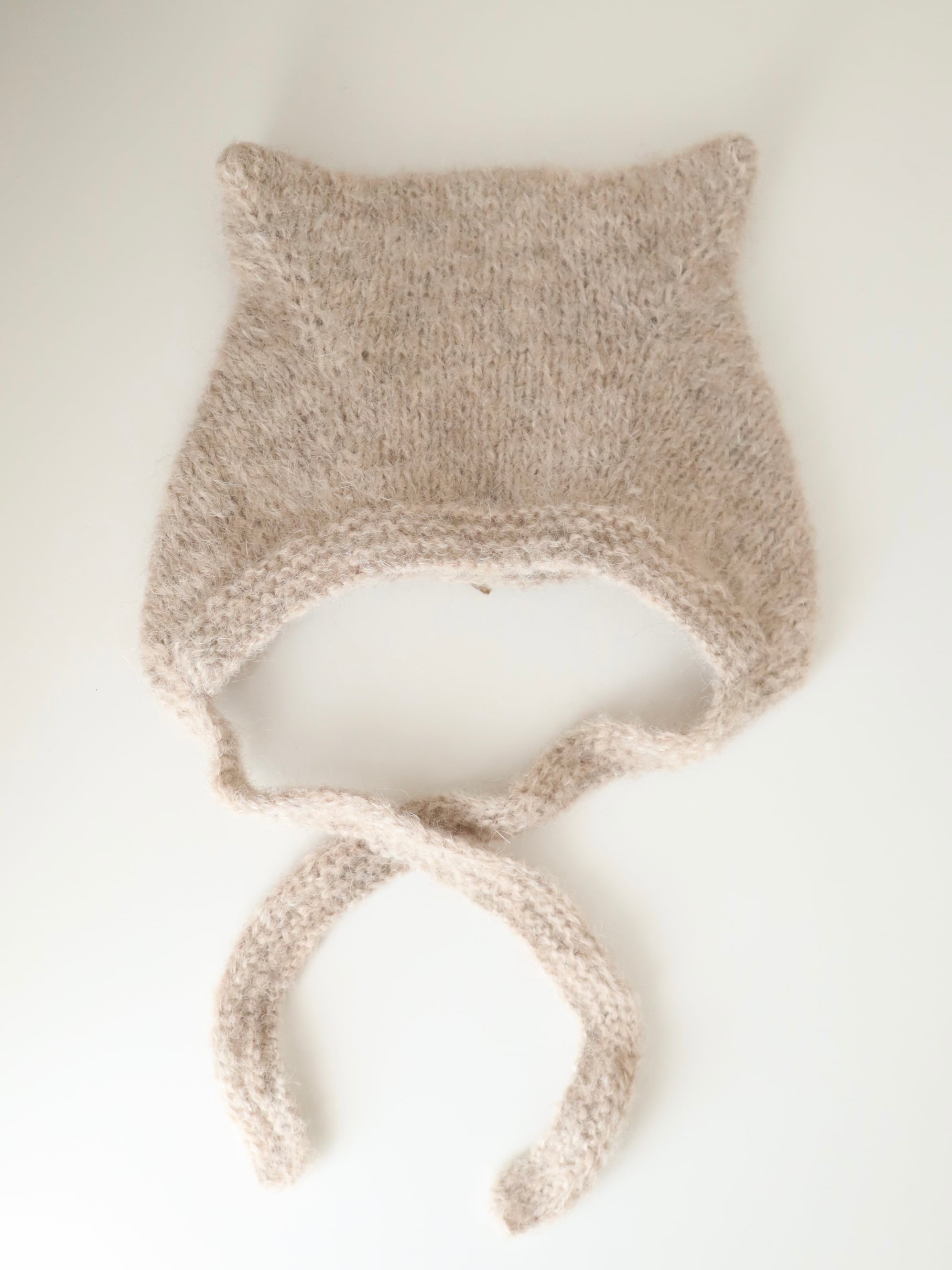 即納【pixie hat ”Kitty bonnet” 】light grey 18-24m