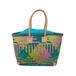 アウトレット品【かごバッグ】パニエM / ロングハンドル インナーバック付き Turquoise x YellowGreen x Pink /マルシェバッグ