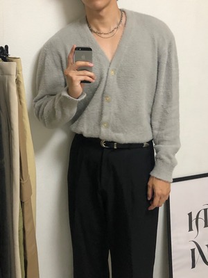 Premium Angora mohair cardigan（12color）