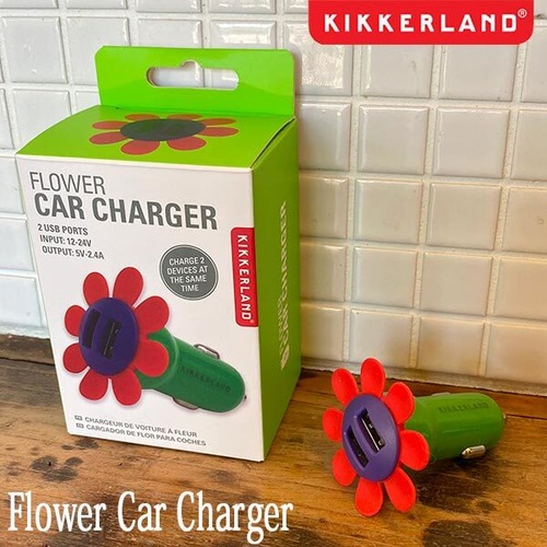 Flower Car Charger フラワー カー チャージャー USB スマホ 充電 ドライブ KIKKERLAND キッカーランド DETAIL