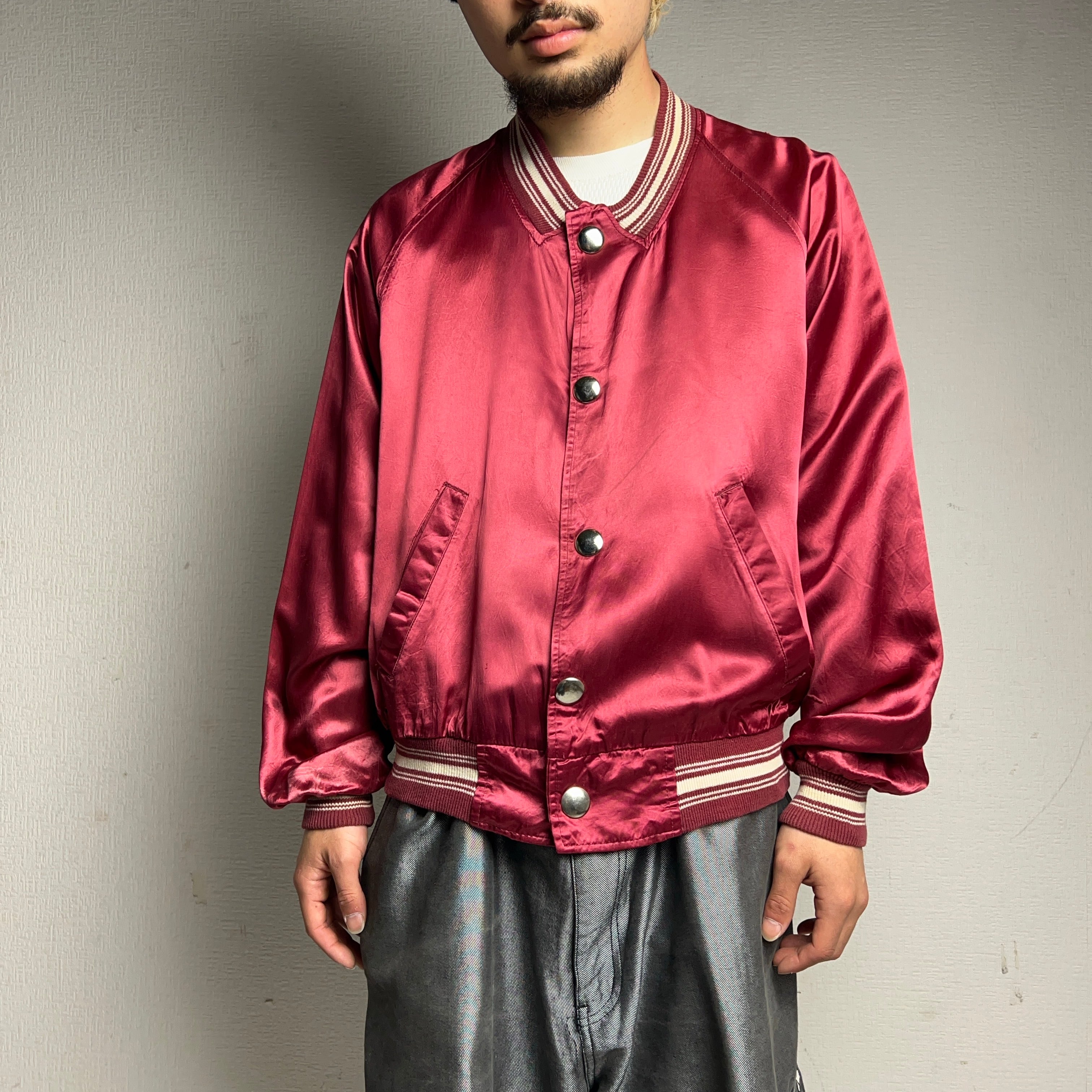 1960's SATIN STADIUM JACKET 60年代 サテン スタジャン リブ
