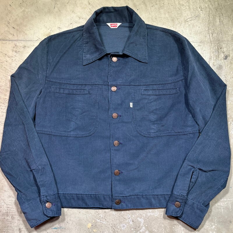 70's Levi's リーバイス 70692 コーデュロイジャケット 白タブ ネイビー トラッカージャケット デザインポケット 42~44相当 希少  ヴィンテージ BA-2132 RM2551H | agito vintage powered by BASE