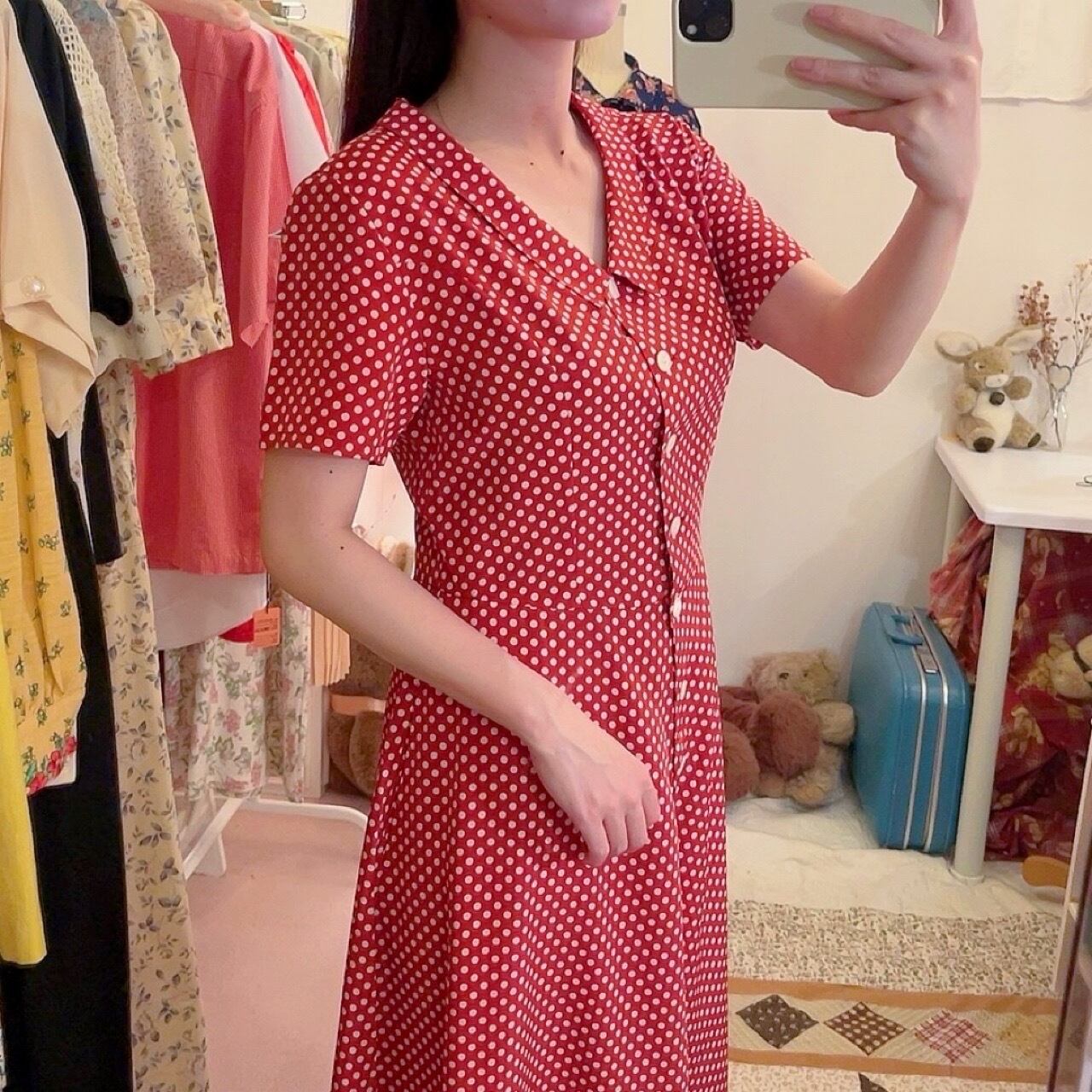 red dot front button one-piece