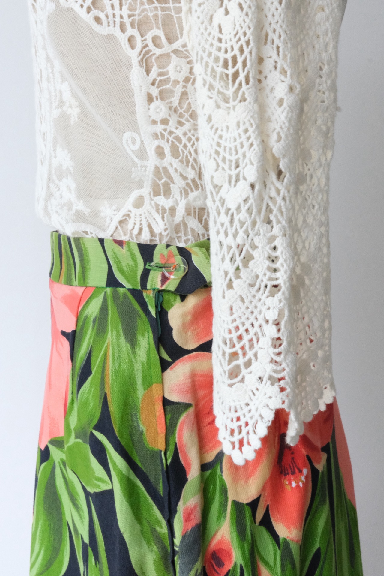 Tropical floral maxi skirt