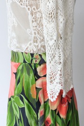 Tropical floral maxi skirt