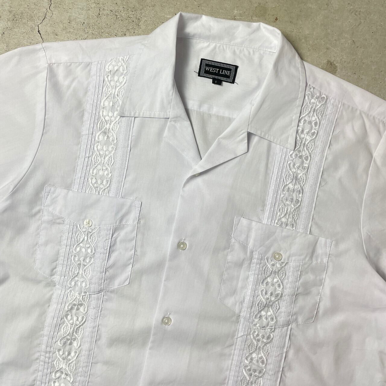 WEST LINE 半袖 キューバシャツ メンズL 古着 ビンテージ ヴィンテージ