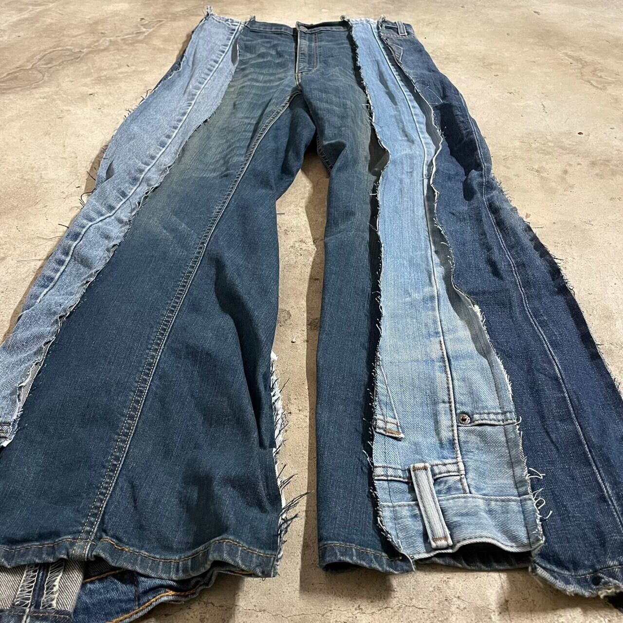 【remake】Levi's body design docking denim pants/lsize/リメイク リーバイス使用 ドッキング フレア  デニム パンツ/#0307/osaka | 〚ETON_VINTAGE〛 powered by BASE