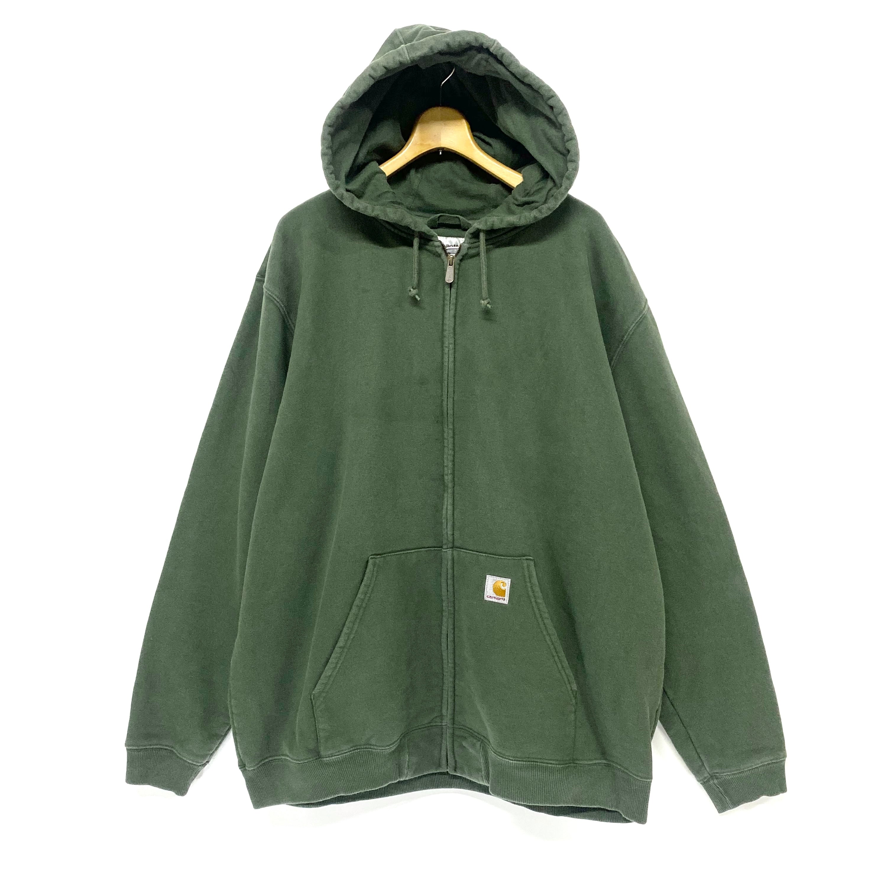 ビッグサイズ Carhartt カーハート ワンポイントロゴ 刺繍 フルジップ 
