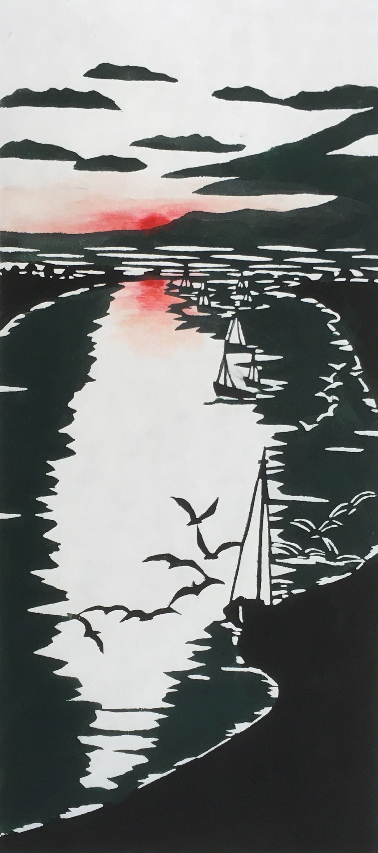 ノイジードラ湖の夕暮れ(オーストリア)