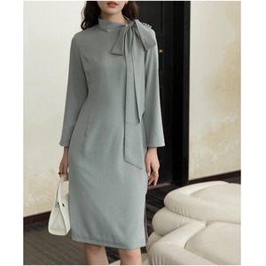elegant dress with a ribbon tie＜d2265＞