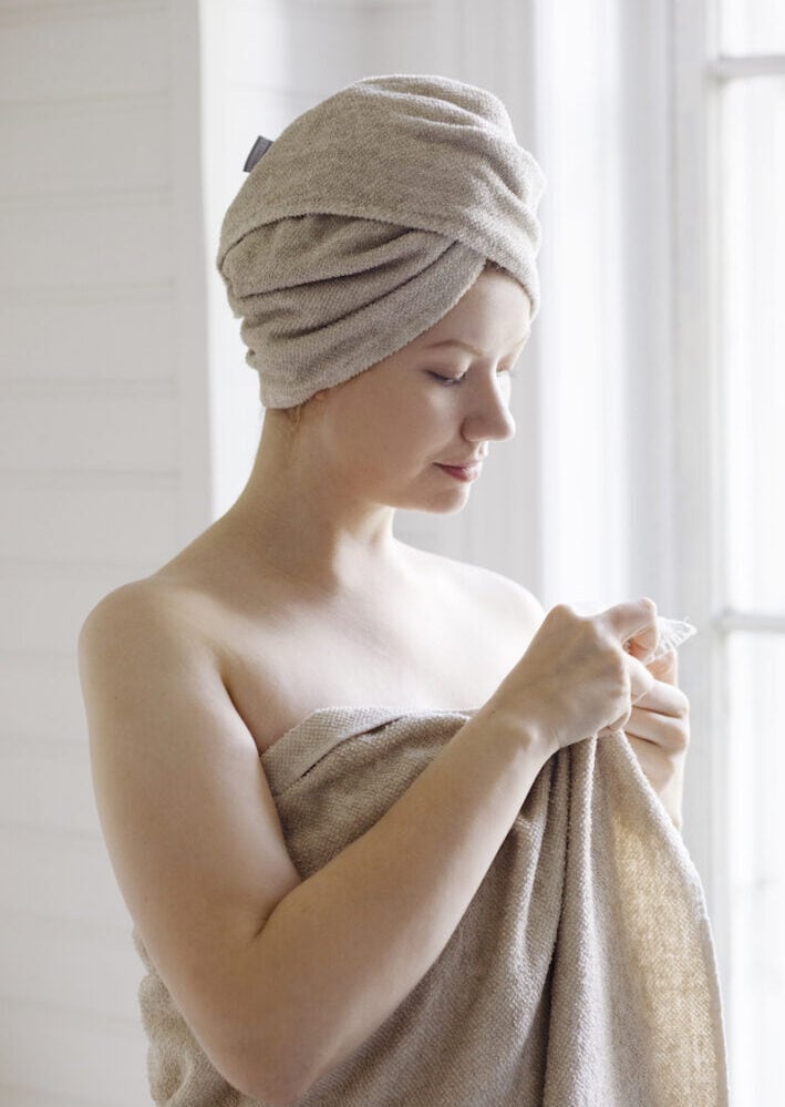 KIVI ヘアターバン / white-linen / 65×30cm / LAPUAN KANKURIT
