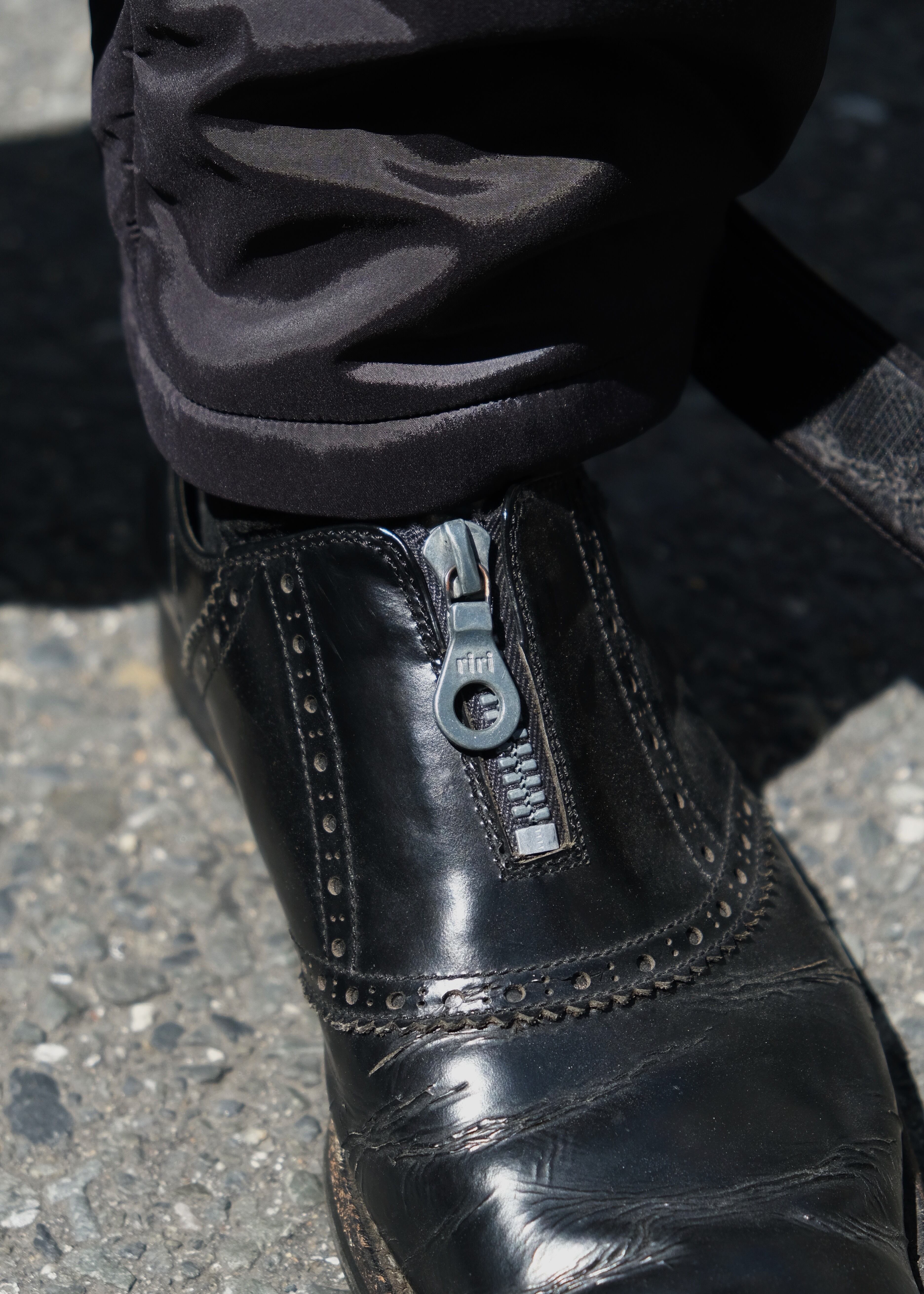Yohji Yamamoto pour homme front zip leather shoes | CETTEN
