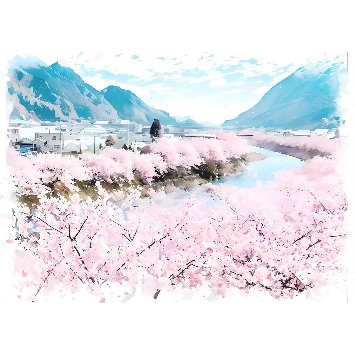 春の風景 | インテリア絵画の専門店 ビッグフィールドギャラリー水彩/油絵