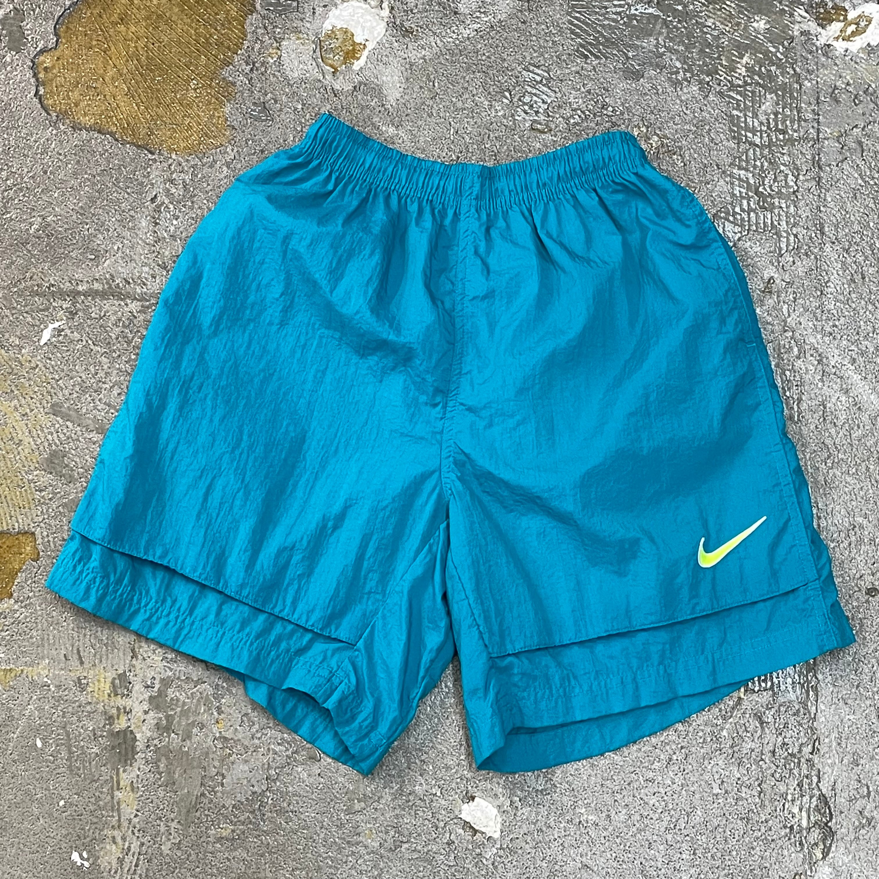 90s NIKE ナイキ ナイロンショーツ ショートパンツ ターコイズブルー