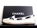 美品◆CHANEL シャネル CCマーク リボンデザイン スエードレザー デッキシューズ ベージュx黒◆上品で合わせやすい配色のCHANEL定番モデル