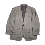 カシミヤ100% STRABELLTA ストラベルタ ヘリンボーン チェック ウール テーラード ジャケット 98 AB6 /グレー系 メンズ