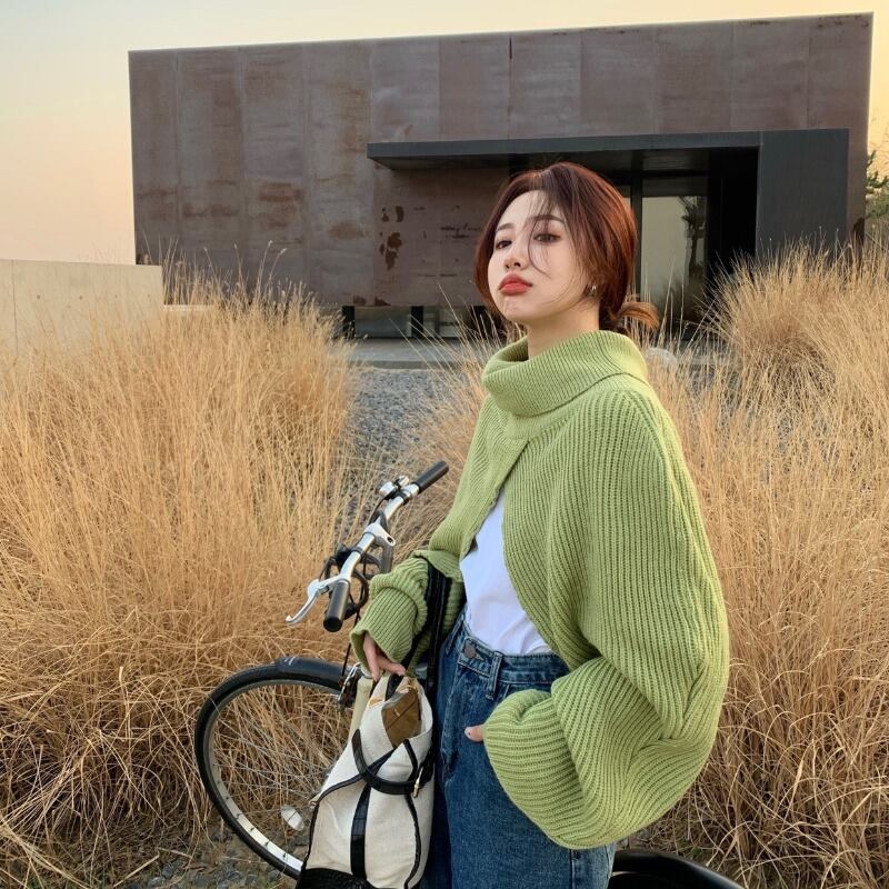 セーター レディースルーズショートトップス オータムウィンタースタンダードスタイルジャケット レトロ 秋物 冬物 ブラックストロベリース30163780915