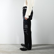 KUON / Sashiko Mended Black Denim Trousers