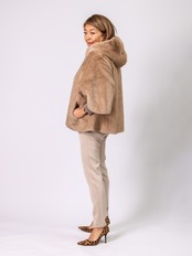 BRAHMIN(フードミンク調ジャケット)