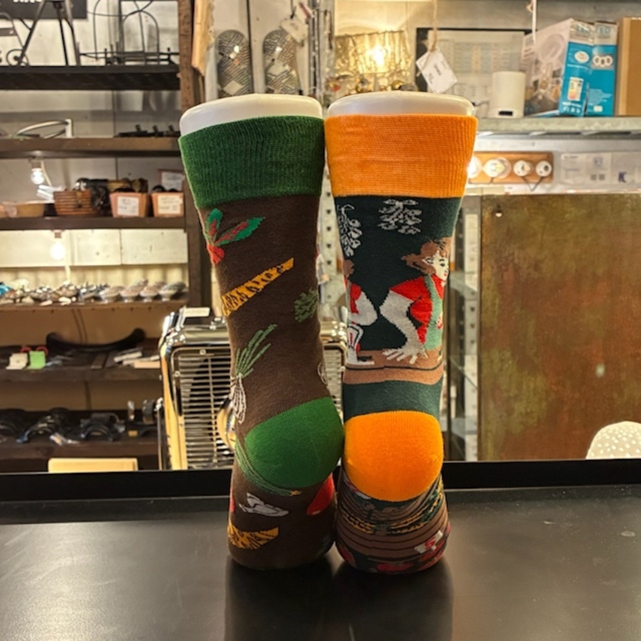 TOPANGA SOCKS Lady's　Asymmetry Socks Greengrocer　アシンメトリーソックス　八百屋さん　靴下　レディース　クルーソックス　