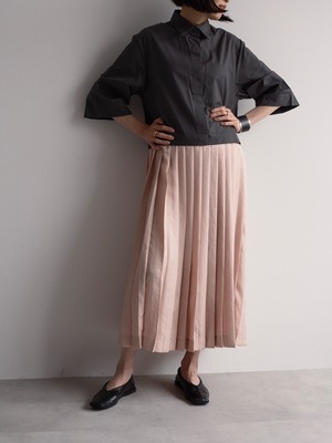 DRIES VAN NOTEN　COLOR BLOCK PLEATED SHIRT DRESS