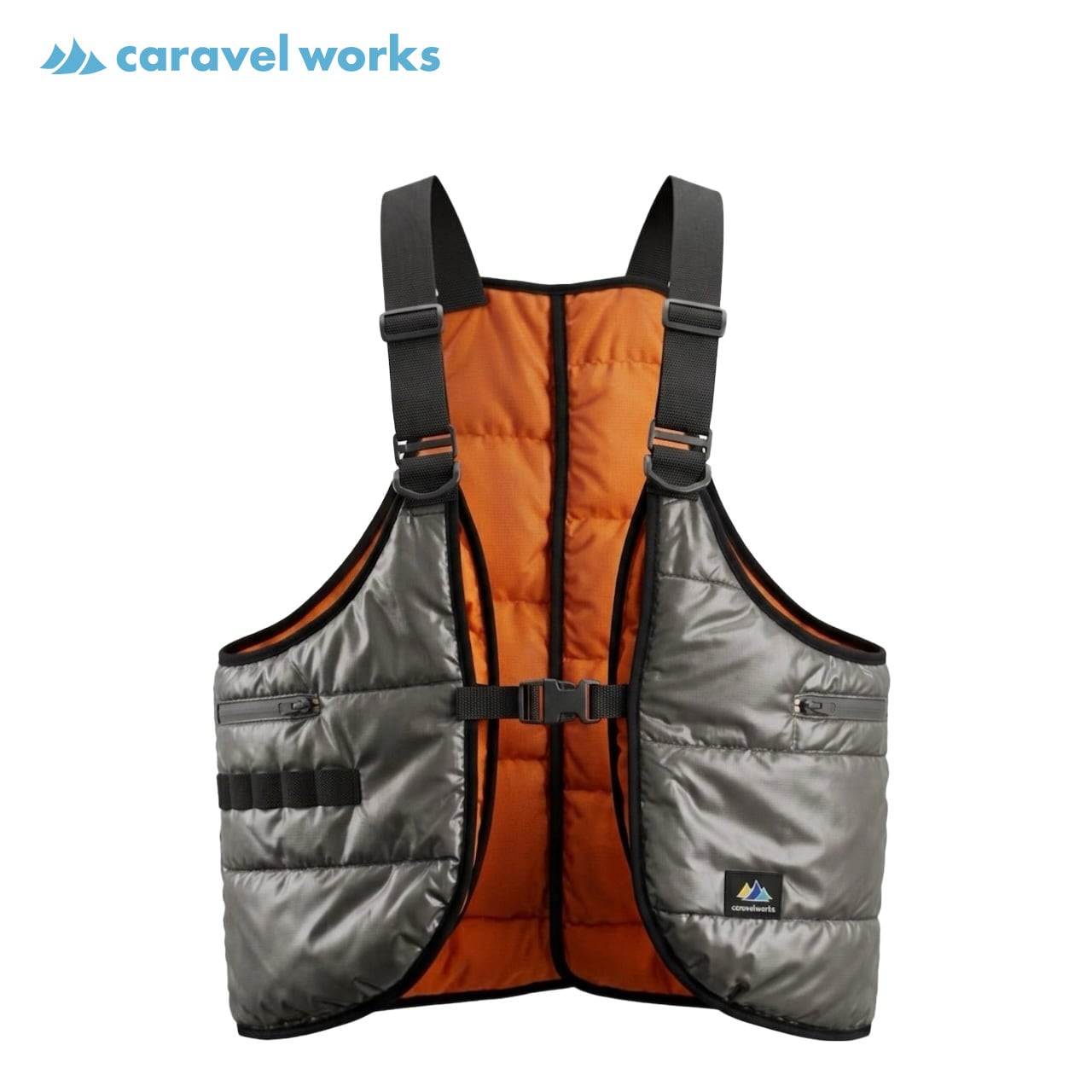 リバーシブルベストバッグ チャコール / オレンジ(2way Vest Bag Riversible charcoal / orange)