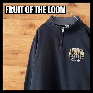 【FRUIT OF THE LOOM】ハイスクール 刺繍ロゴ ハーフジップスウェット US古着