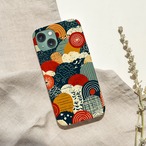 受注生産 iPhoneケース 雲と太陽の民芸パターン｜フォークアート FMSY001C