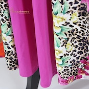 【美品 社交ダンス衣装】上下セット レッスンウェア 練習着 紫 パープル 花柄 ヒョウ柄 白 ホワイト 緑 グリーン かわいい