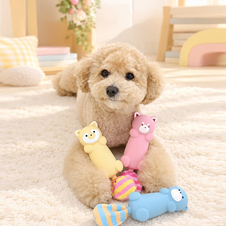 pastel long animal latex toy 3color / ペット 犬 おもちゃ 噛む カシャカシャ 音が鳴る 知育玩具 鳴き笛入り 可愛い わんちゃん おもちゃ ラテックス トイ ストレス解消 韓国 ペット用品 小型犬 toy