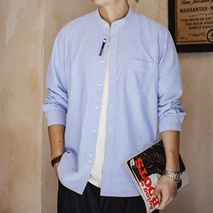 Minimal Band Collar Shirt / ミニマル バンドカラー シャツ