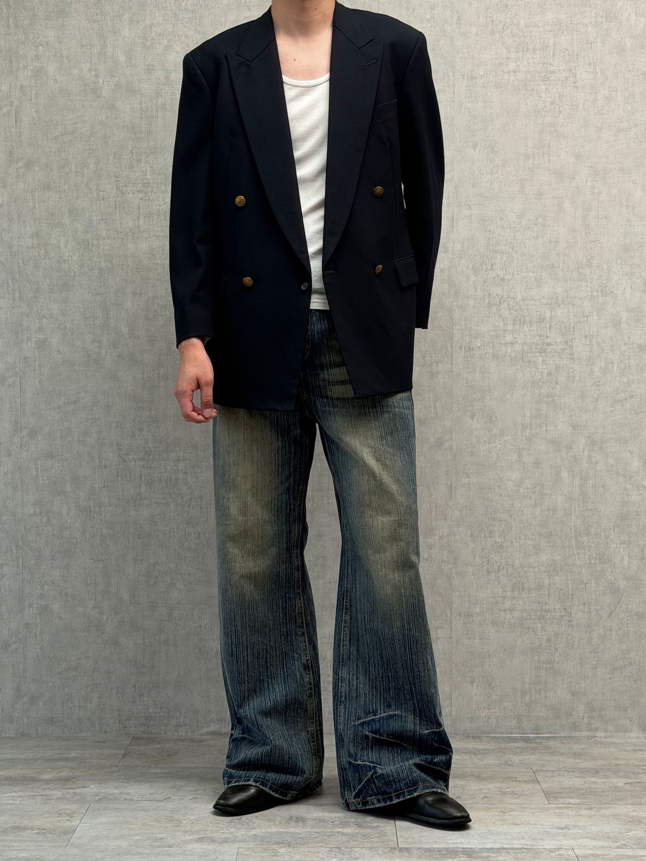 Faded Wide Flare Denim