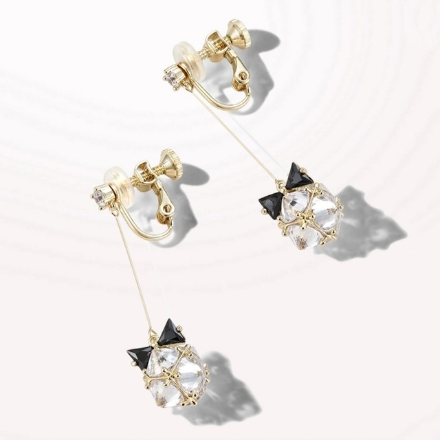【再販】Crystal ribbon pierce & earring　M756