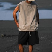 ドロップショルダーノースリーブTシャツ A4248