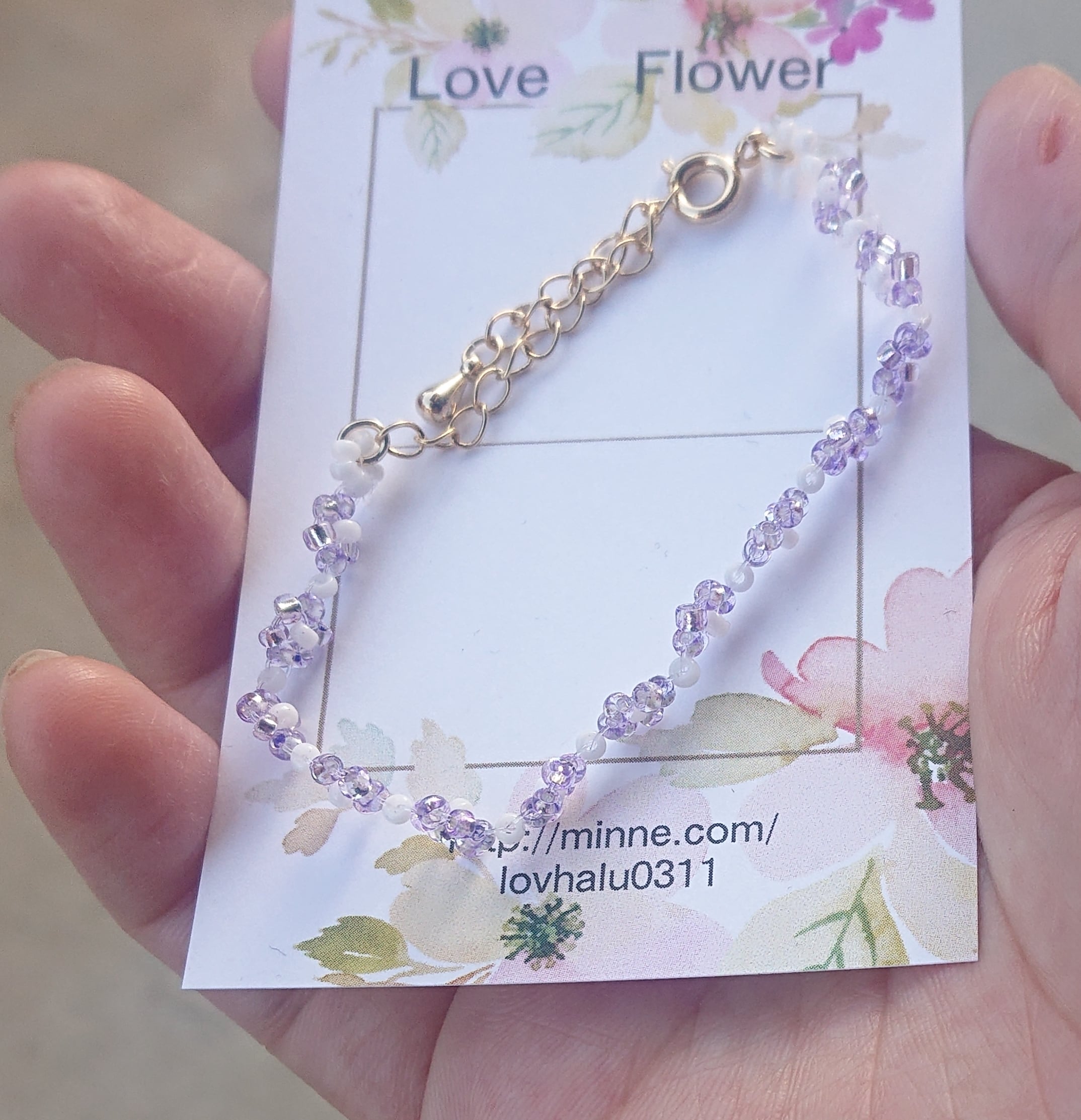 小さなお花のビーズブレスレット | Love Flower