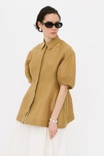CLANE WAIST SHAPE PUFF SLEEVE TOPS