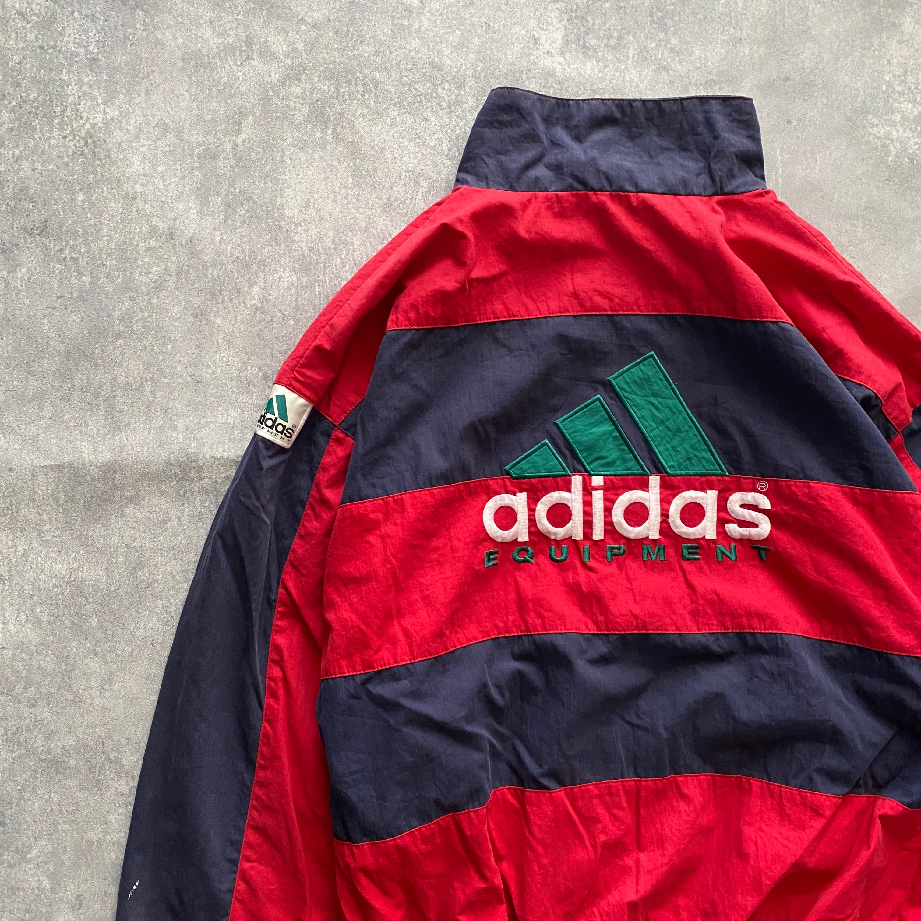 00s adidas EQUIPMENT ハーフジップ ナイロン プルオーバー-