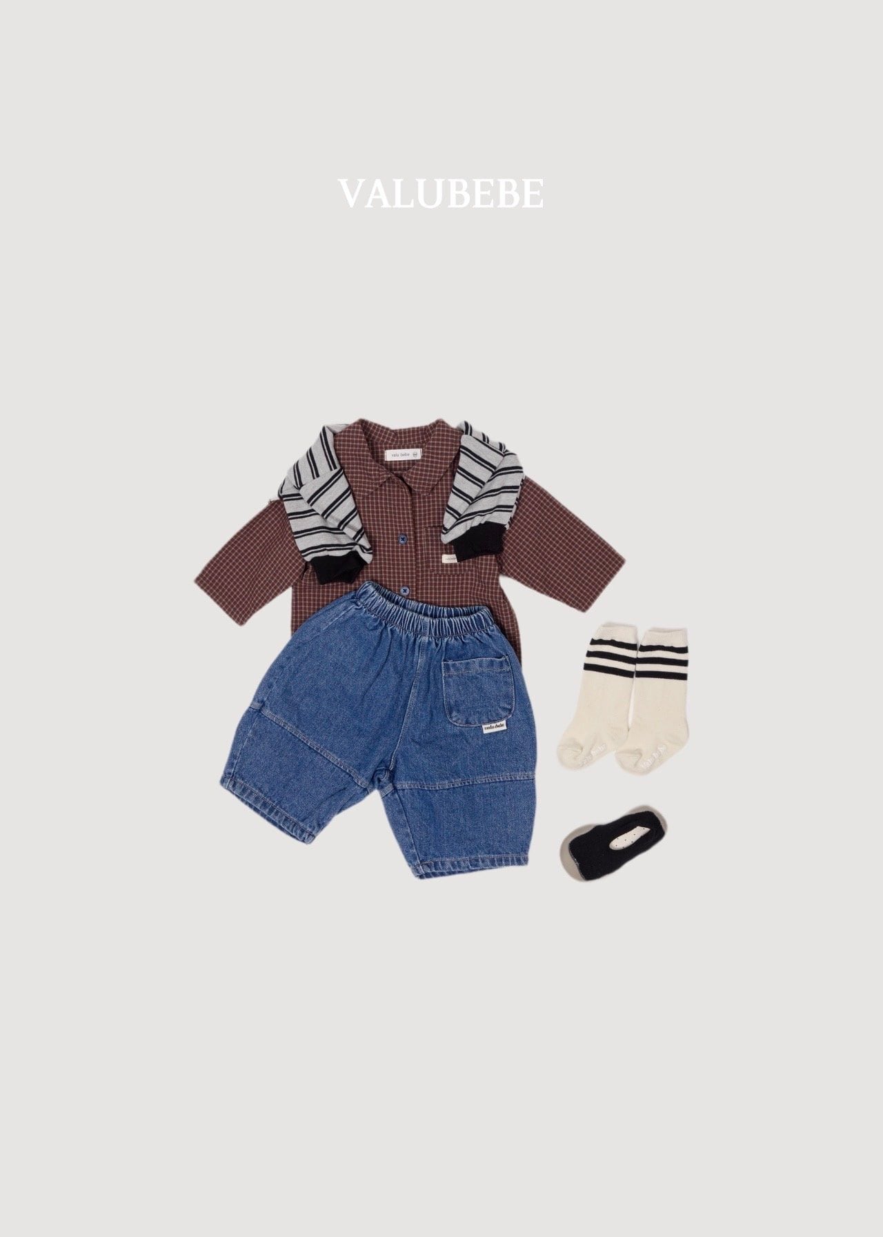 送料無料【予約】/ カットアウトデニムパンツ /valubebe