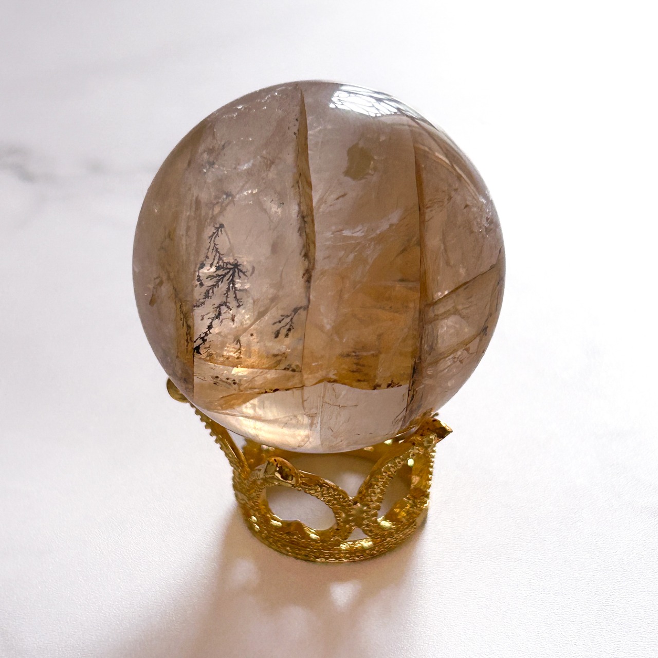 ゴールデンヒーラー・デンドリティッククォーツ スフィア * Dendritic Golden Healer * 天然石 スフィア
