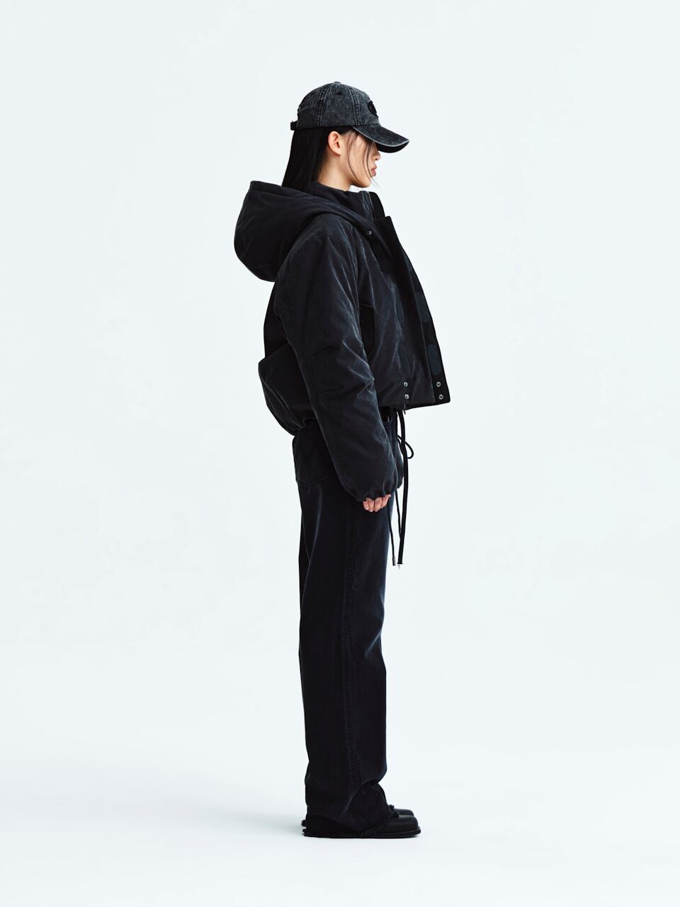 ☆[MATIN KIM] LAYERED HOODY BOMBER DOWN JUMPER_2color | もごつ