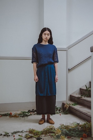 YUKISHIMANE double lace knit skirt